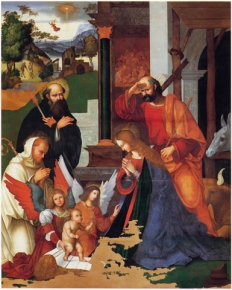 Natività con i santi Bernardo e Alberico